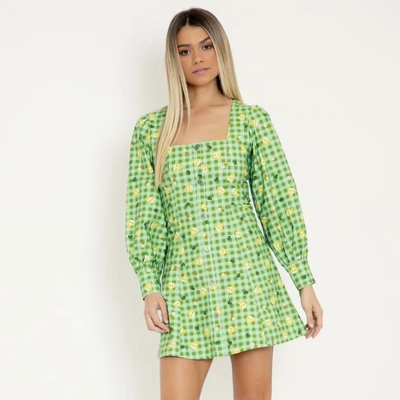 Blackmilk | Dresses | Blackmilk Animal Crossing Isabelle Gingham Pilgrim Dress  Green | Poshmark